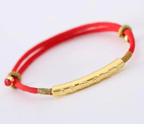 Tibetan Buddhist Mystical Bracelet Handmade Mani Mantra Lucky Red String Bracelet