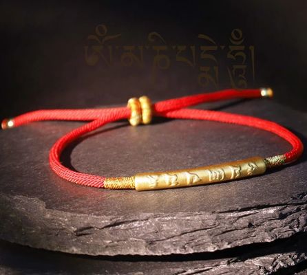 Tibetan Buddhist Mystical Bracelet Handmade Mani Mantra Lucky Red String Bracelet