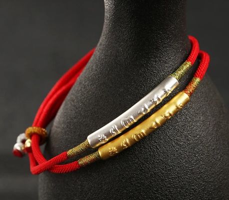 Tibetan Buddhist Mystical Bracelet Handmade Mani Mantra Lucky Red String Bracelet