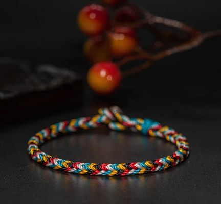 Tibet Handmade Mystical Bracelet Five Color Thread Protection Braid String Bracelet