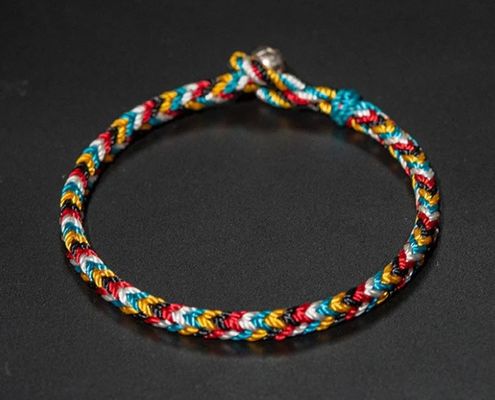 Tibet Handmade Mystical Bracelet Five Color Thread Protection Braid String Bracelet