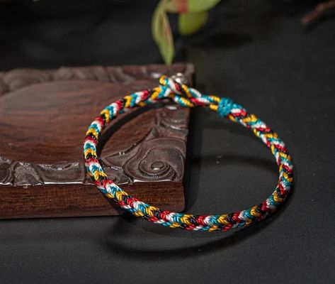 Tibet Handmade Mystical Bracelet Five Color Thread Protection Braid String Bracelet