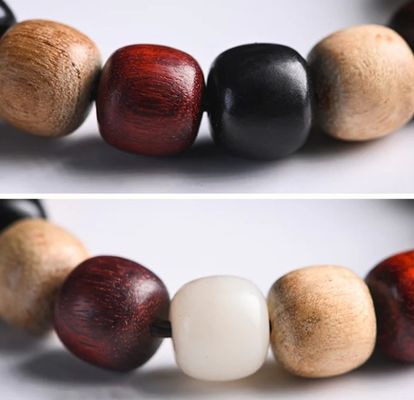Small Leaf Red Sandalwood Bracelet Cute Cat Engraved Ebony Wood Protection Bracelet