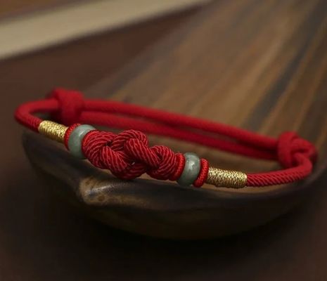 Chinese Knot Red String Jade Bracelet Luck Fortune Knot Braided Bracelets For Couples