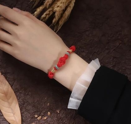 Chinese Knot Red String Jade Bracelet Luck Fortune Knot Braided Bracelets For Couples