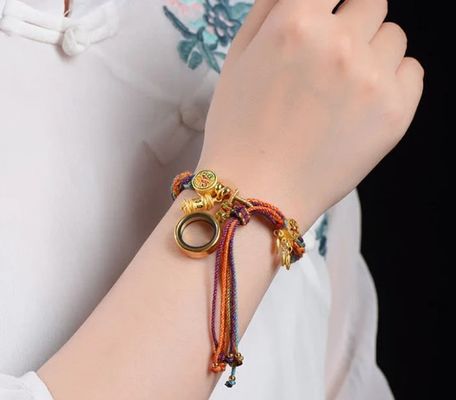 Tibetan Om Mani Padme Hum Dreamcatcher Colorful Reincarnation Knot String Bracelet