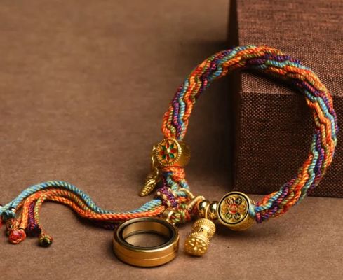 Tibetan Om Mani Padme Hum Dreamcatcher Colorful Reincarnation Knot String Bracelet
