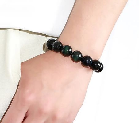 14cm - 17cm Mystical Bracelet Natural Green Eye Obsidian Wealth Bracelet