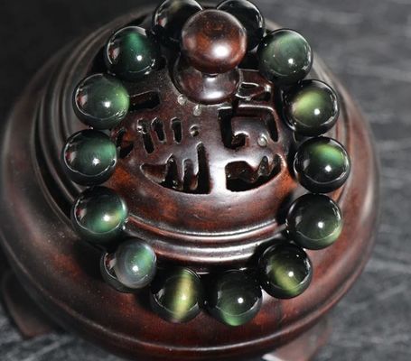 14cm - 17cm Mystical Bracelet Natural Green Eye Obsidian Wealth Bracelet