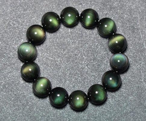 14cm - 17cm Mystical Bracelet Natural Green Eye Obsidian Wealth Bracelet