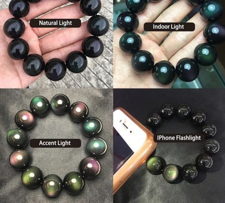 14cm - 17cm Mystical Bracelet Natural Green Eye Obsidian Wealth Bracelet
