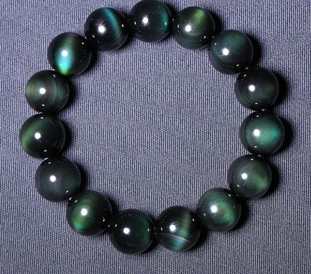14cm - 17cm Mystical Bracelet Natural Green Eye Obsidian Wealth Bracelet