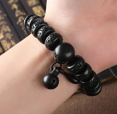 Unisex Mystical Bracelet Dark Brown Tibetan Lightning Strike Wood Bracelet