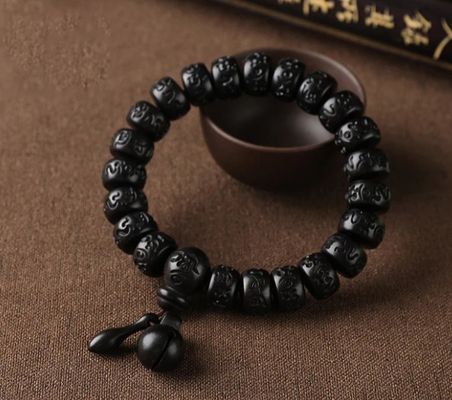 Unisex Mystical Bracelet Dark Brown Tibetan Lightning Strike Wood Bracelet