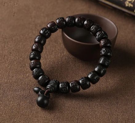 Unisex Mystical Bracelet Dark Brown Tibetan Lightning Strike Wood Bracelet