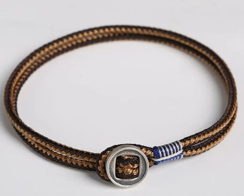 925 Sterling Silver Handmade Button Protection String Weave Bracelets 15cm 17cm 19cm 21cm