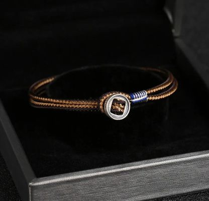 925 Sterling Silver Handmade Button Protection String Weave Bracelets 15cm 17cm 19cm 21cm