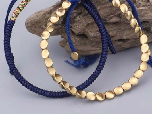 Lucky Tibetan Copper Beads Bracelet Healing Protection Bracelet Set 6.3 - 10 Inch