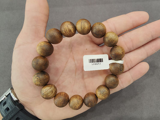 Versatile Oud Wood Bead Agarwood Bracelet Adjustable With Diamond / Crystal Gemstone