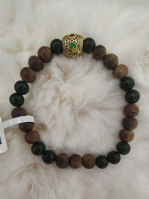 Adjustable Gold Agarwood Bracelet Link / Rolo Chain Type And Fob Terms
