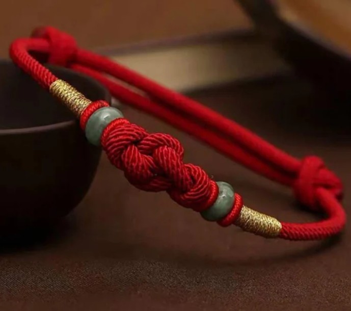 Chinese Knot Red String Jade Bracelet Luck Fortune Knot Braided Bracelets For Couples