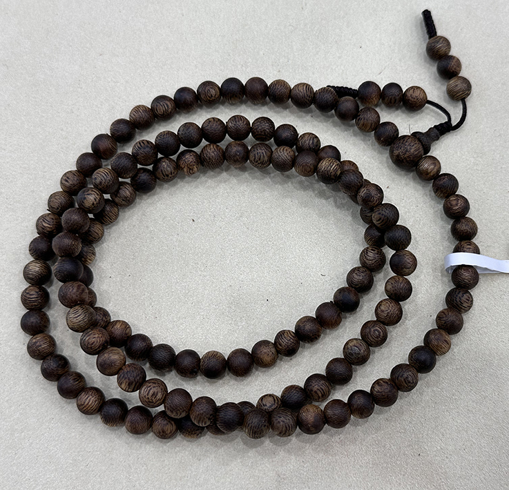 Printing Accepted Agarwood Healing Wristband with Gold/Silver Design