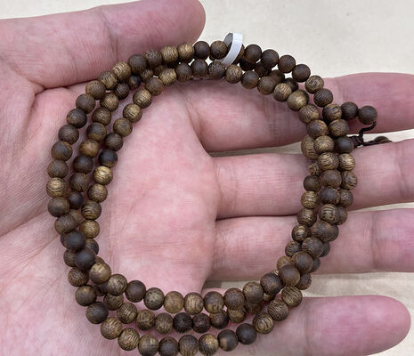 Handcrafted 100% Natural Agarwood Beaded Bracelet with Adjustable Size and Distinct Fragrance for Meditation and Spiritual Wellness