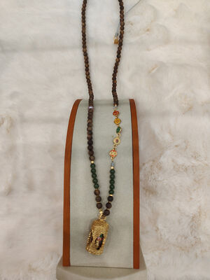 Good price Handmade Agarwood Pendant with 18K Gold Buddha Design and Authentic Aroma for Spiritual Jewelry online